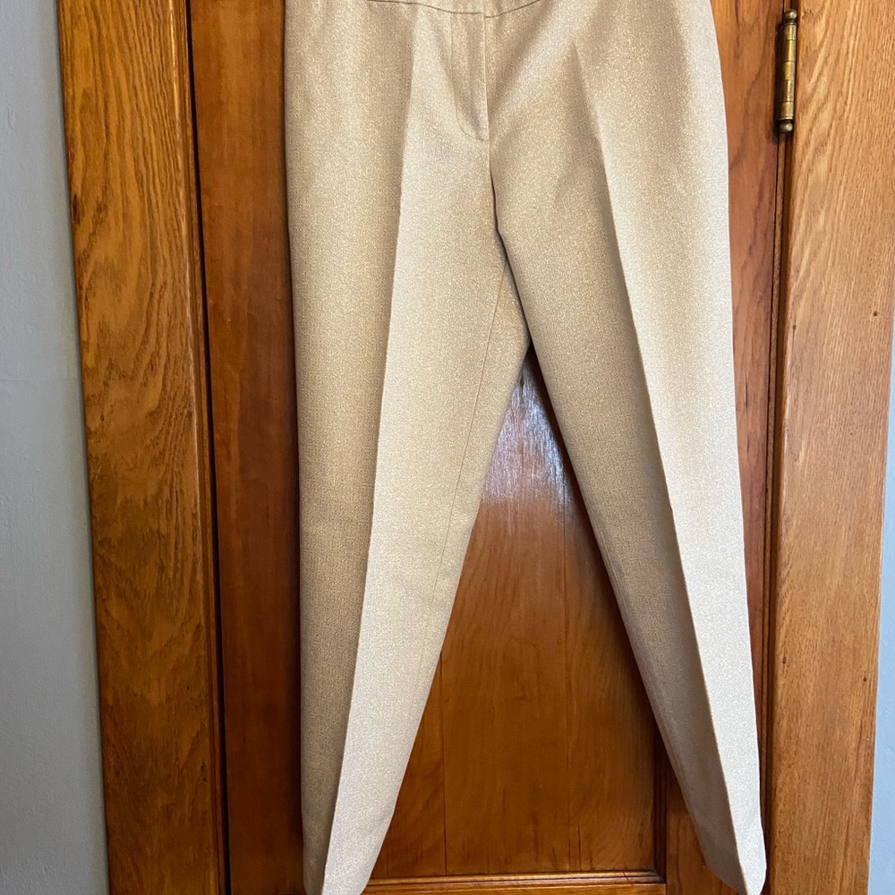 Gold shimmer holiday pants from talbots. size 8